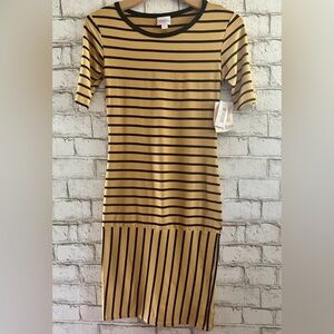 NEW!!! Lularoe Julia Striped Midi Dress Stretchy Size XXS